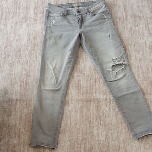Banana Republic Light Gray Distressed Skinny Jeans